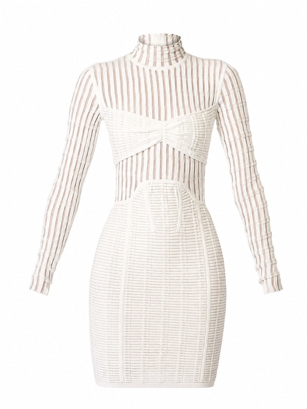 Authentic Hervé Léger Shadow Stripe Knit Mini Dress